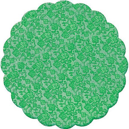 Fundo Rendado Redondo Verde Escuro 7cm - 100 unidades - Cromus - Rizzo Embalagens