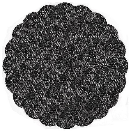 Fundo Rendado Redondo Preto 9cm (761011) - 100 unidades - Cromus - Rizzo