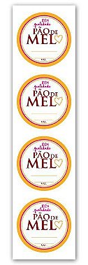 Etiqueta Adesiva Pão de Mel Cod. 4854 c/ 20 un. Miss Embalagens Rizzo Confeitaria