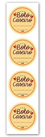 Etiqueta Adesiva Bolo Caseiro Cod. 6377 c/ 20 un. Miss Embalagens Rizzo