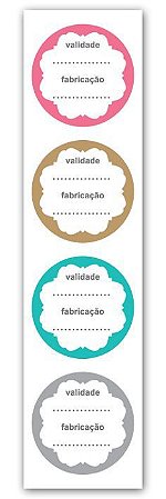 Etiqueta Adesiva Validade e Fabricação Cod. 5608 c/ 20 un. Miss Embalagens Rizzo Confeitaria