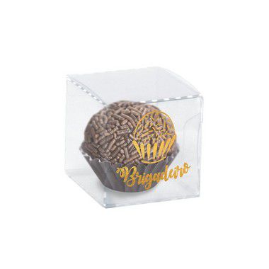 Caixa Clean 1 Doce Brigadeiro Ouro 4 x 4 x 4cm - 10 unidades - Cromus