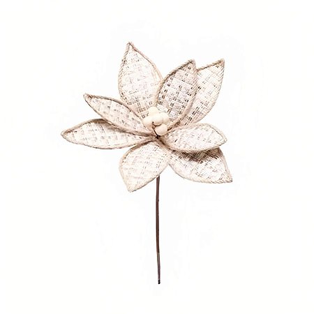 Flor de Cabo Curto Poinsétia Xadrez Juta - 30cm - 1 unidade - Cromus - Rizzo