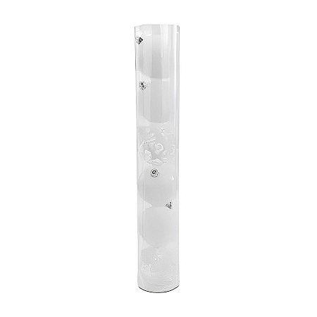 Bola de Natal em Tubo - Liso/Mate/Arabesco Branco - 8cm - 6 unidades - Cromus - Rizzo