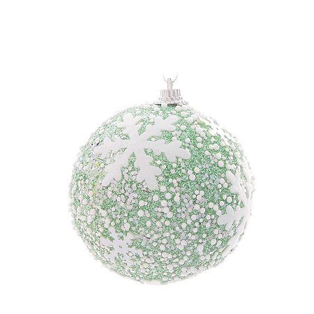 Bolas de Natal Floco de Neve - Verde Menta - 10cm - 4 unidades - Cromus - Rizzo