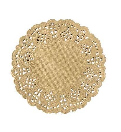 Fundo Rendado de Papel Redondo Kraft 11,4cm - 24 un - Rizzo