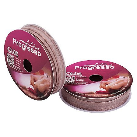 Fita Voal com Cetim Progresso 7mm nº1 - 10m Cor 971 Chocolate - 01 unidade