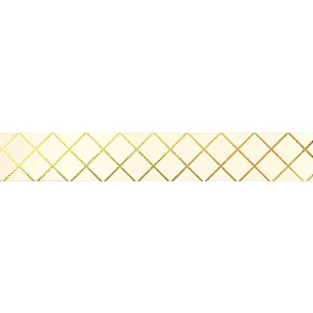 Fita de Cetim Decorada Hot Stamping Elegance Marfim 22mm - 10 metros - 1 unidade - Cromus