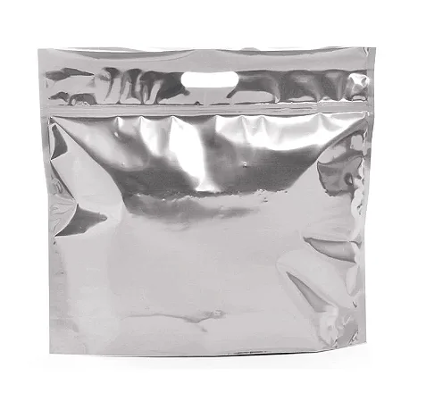 Sacola Metalizada com Zip P 32x40x5cm Prata - 01 unidade - Cromus - Rizzo Embalagens