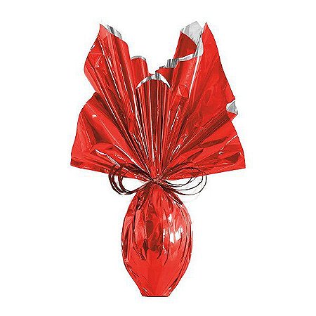 Folha para Ovos de Páscoa Metalizado Vermelho 69x89cm - 05 unidades - Cromus Páscoa - Rizzo Embalagens