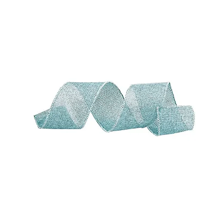 Fita Juta Lisa - Azul Teal - 6,3cm x 9,14m - 1 unidade - Cromus - Rizzo