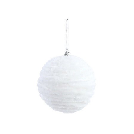 Bola de Natal Listrada - Branca - 8cm - 6 unidades - Cromus - Rizzo