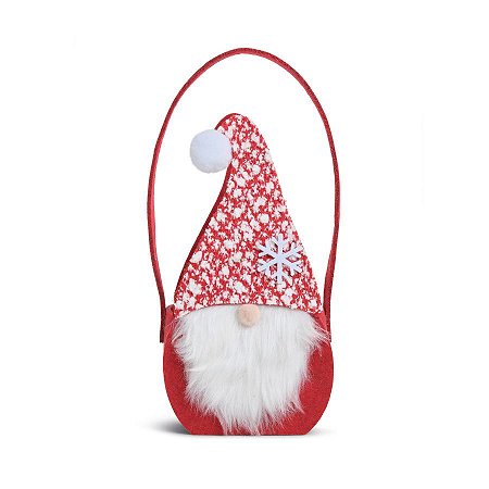 Bolsinha de Natal Kringle - Vermelho/Branco - 22x10cm  - 1 unidade - Cromus - Rizzo
