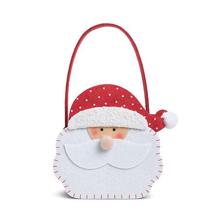 Bolsinha de Natal Noel - Branco/Vermelho - 23x15cm  - 1 unidade - Cromus - Rizzo