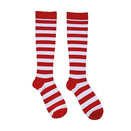 Meia de Natal Cano Longo Adulto - Vermelho/Branco - 50cm  - 1 unidade - Cromus - Rizzo