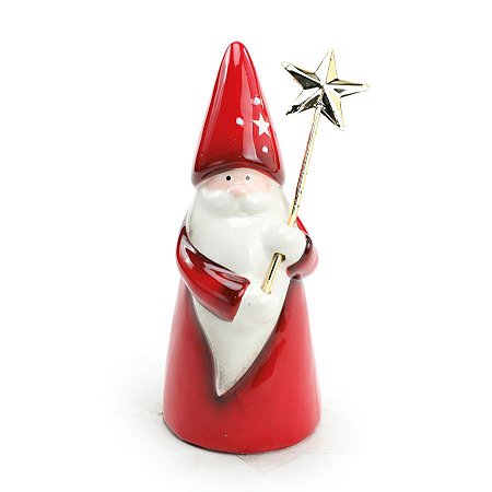 Noel Com Estrela - Vermelho/Branco/Ouro - 14cm - 1 unidade - Cromus - Rizzo