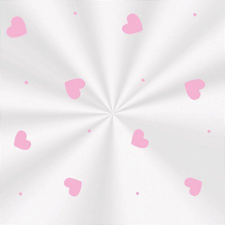 Saco Transparente Decorado - 15x22cm - Love Rosa - 100 unidades - Cromus - Rizzo Embalagens