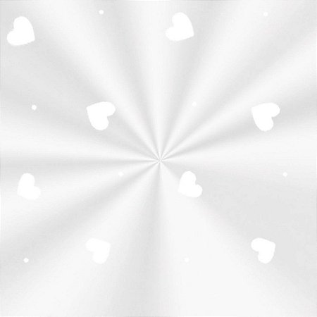 Saco Transparente Decorado - 15x22cm -  Love Branco - 100 unidades - Cromus - Rizzo Embalagens