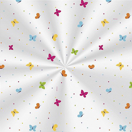 Saco Transparente Decorado Borboletas Colors - 11x19,5cm - 100 unidades - Cromus - Rizzo Embalagens