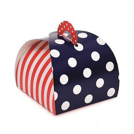 Caixa Bem Casado Navy  Bandeira dos EUA - 6,5x6,5x5,5cm - 24 unidades - Cromus - Rizzo