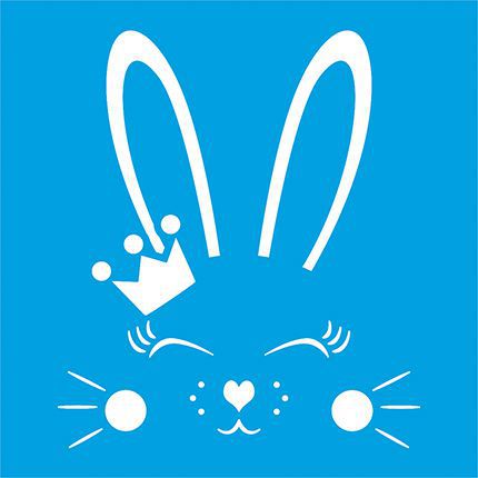 Stencil Silhueta Carinha Coelho ST-X393 - Litoarte - Rizzo