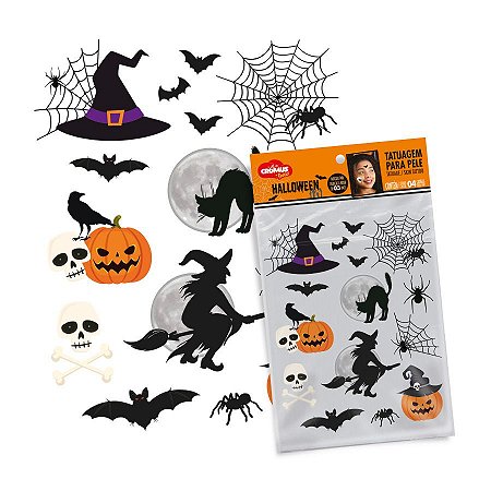 Tatuagem Temporária Para Pele - Halloween Travessuras - Cromus - Rizzo