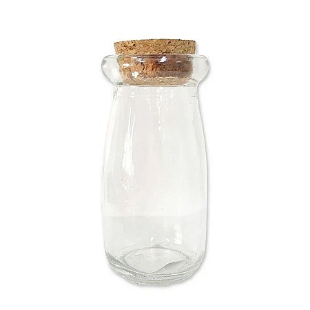 Potinho de Vidro Sais com Rolha M 110ml - 01 unidade - 9,5cm x 4,5cm -  Embalagens