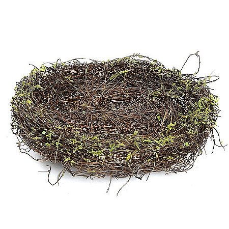 Ninho em Rattan Verde Rústico - G 20cm - Cromus Páscoa - Rizzo Embalagens