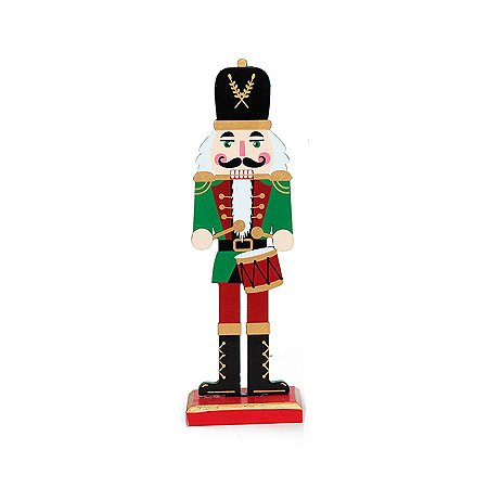 Quebra Nozes de Madeira com Tambor - Verde e Vermelho - 30cm - 1 unidade - Cromus - Rizzo