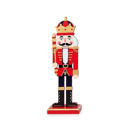 Quebra Nozes de Madeira com Bastão - Vermelho e Preto - 30cm - 1 unidade - Cromus - Rizzo