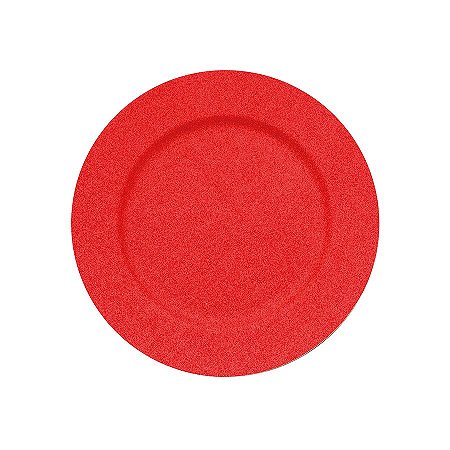 Sousplat Glitter Vermelho - 33cm - 1 unidade - Cromus - Rizzo