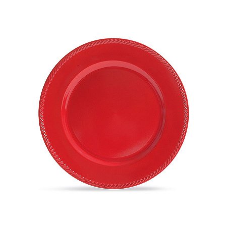 Sousplat Linhas Diagonais Vermelho - 33cm - 1 unidade - Cromus - Rizzo