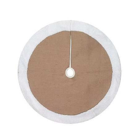 Saia para Árvore Lisa - Bege com Borda Branca - 120cm - 1 unidade - Cromus - Rizzo