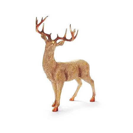 Rena Decorativa de Resina Marfim e Ouro - 20cm - 1 unidade - Cromus - Rizzo