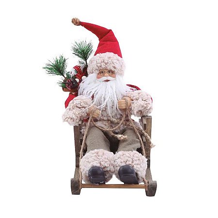 Enfeite Decorativo Noel Sentado no Trenó - 30cm - 1 unidade - Cromus - Rizzo