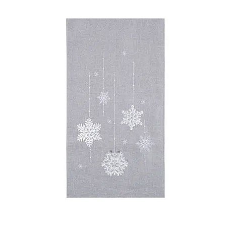 Caminho de Mesa Flocos de Neve Cinza - 180cm - 1 unidade - Cromus - Rizzo
