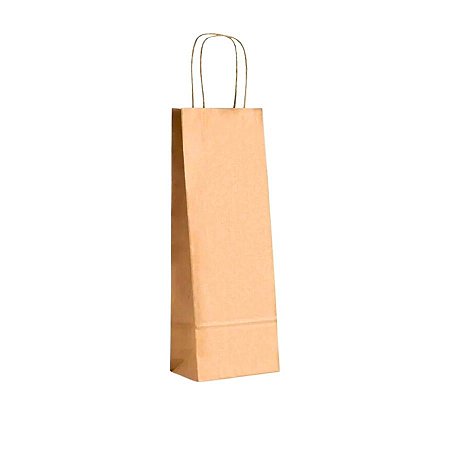 Sacola de Papel Garrafa 35x13x8cm - Kraft - 10 unidades - Cromus - Rizzo