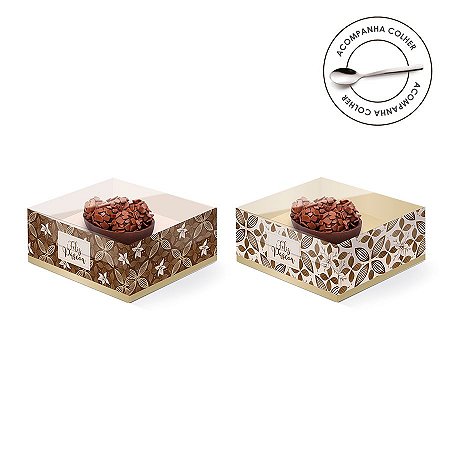Caixa New Practice Meio Ovo Mini 50g 11,5x9x5,5cm Chocolate Composê - 06 unidades - Cromus Páscoa - Rizzo Embalagens