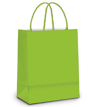 Sacola de Papel M 26x19,5x9,5cm - Verde - Embalagem Econômica - 10 unidades - Cromus - Rizzo