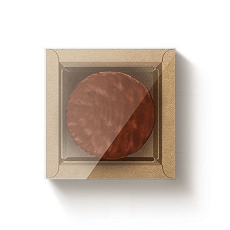 Caixa Quadrada para 1 Pão de Mel Kraft com Tampa Cristal - 10 unidades - 9x9x4cm - Cromus Profissional- Rizzo Embalagens