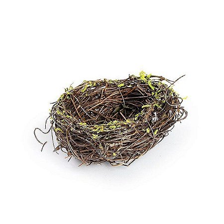 Ninho em Rattan Verde Rústico - PP 8cm - Linha Rustic - Cromus Páscoa Rizzo Embalagens