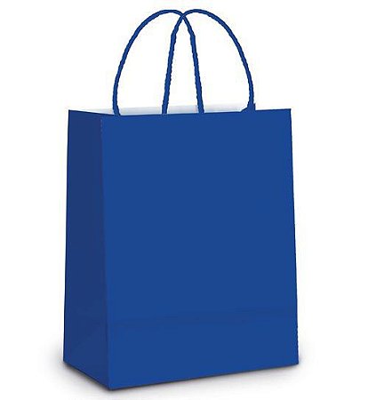 Sacola de Papel GG 39x32x16cm - Azul Royal - 10 unidades - Cromus - Rizzo