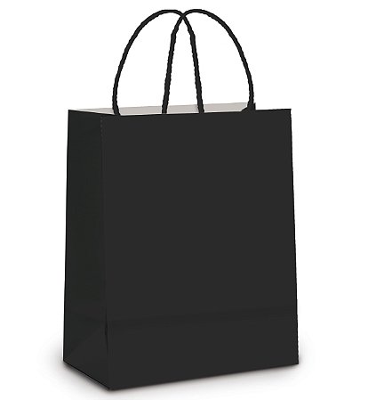 Sacola de Papel GG 39x32x16cm - Preto - 10 unidades - Cromus - Rizzo