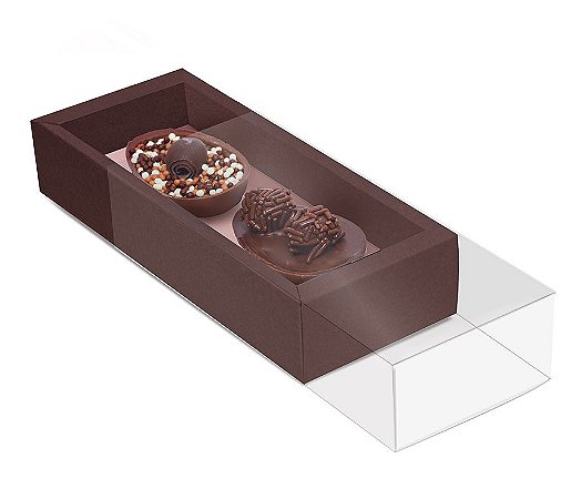 Caixa para Dois Meio Ovo 50g 18,5x13,5x13,5cm Specialla Rosê Gold e Marrom - 06 unidades - Cromus Páscoa - Rizzo Embalag
