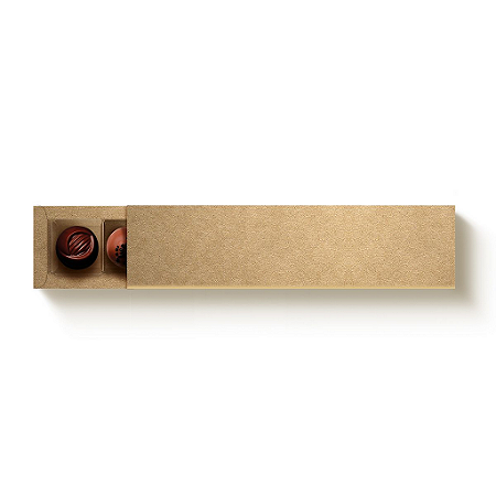 Caixa Retangular para 6 Doces Kraft com Luva - 10 unidades - 24,2x6x4cm - Cromus Profissional - Rizzo Embalagens