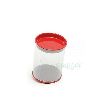 Tubo Lata Vermelho - 8,5 x 6,3cm - 6un - Artegift - Rizzo