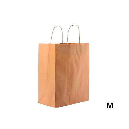 Sacola de Papel M 28,5x24x12cm - Kraft Delivery - 50 unidades - Cromus - Rizzo