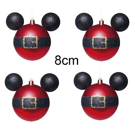 Kit Bolas Roupa Mickey 8cm - 04 unidades Natal Disney - Cromus - Rizzo