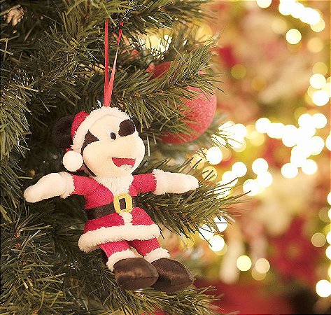 Mickey de Pelúcia Roupa Vermelha 15cm - 01 unidade - Natal Disney - Cromus - Rizzo