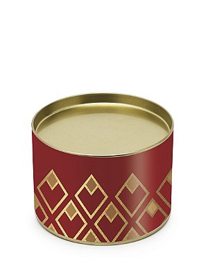 Lata para Bombons Vermelho Detalhes Ouro P - 7x10cm - 01 unidade - Cromus - Rizzo Embalagens